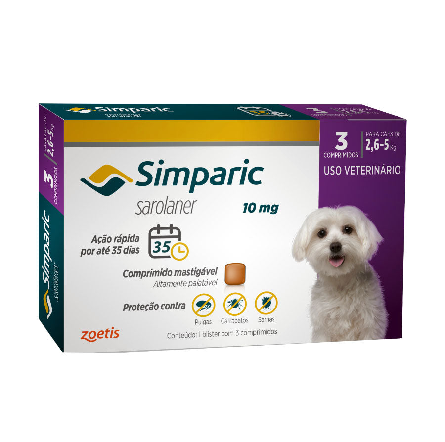 Antipulgas Simparic  - 2,6 kg a 40 kg - Zoetis