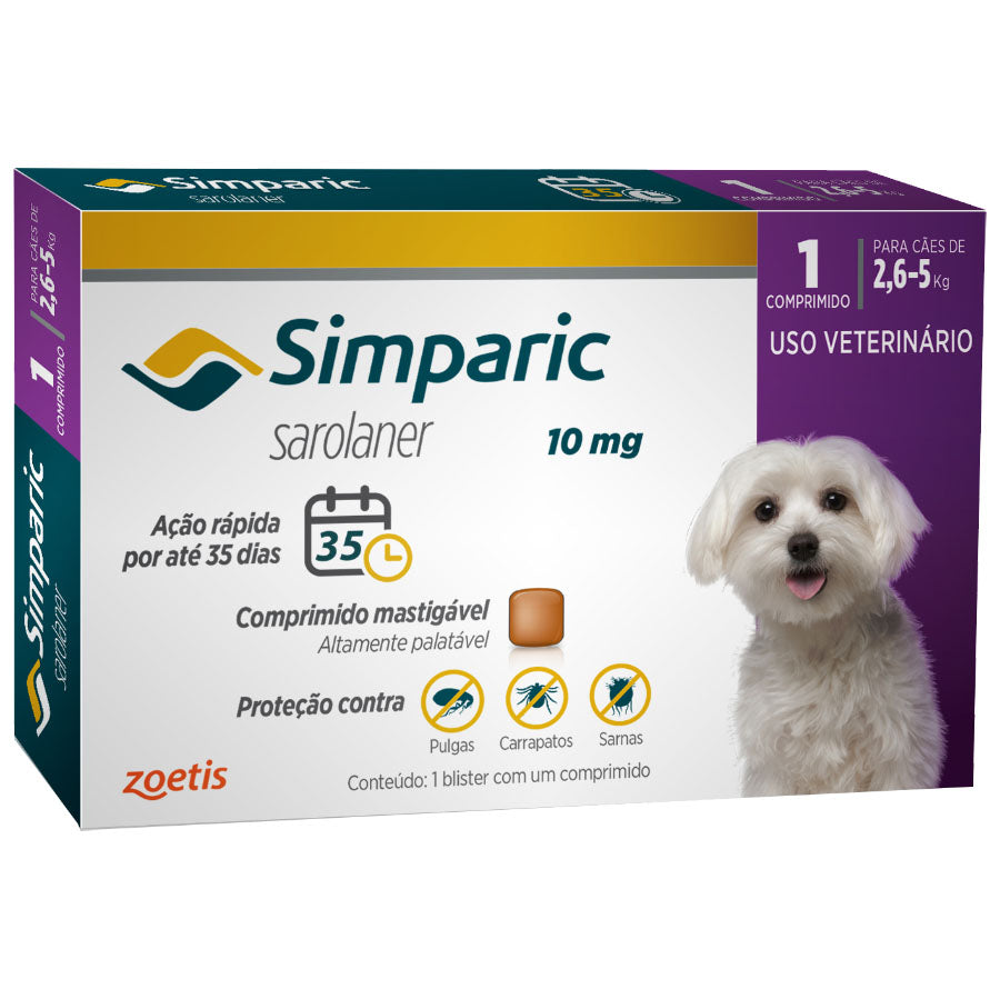 Antipulgas Simparic  - 2,6 kg a 40 kg - Zoetis