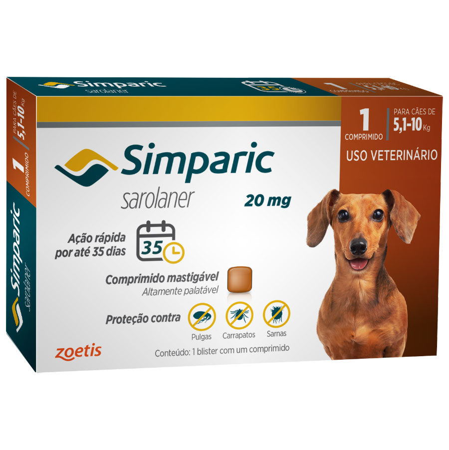 Antipulgas Simparic  - 2,6 kg a 40 kg - Zoetis