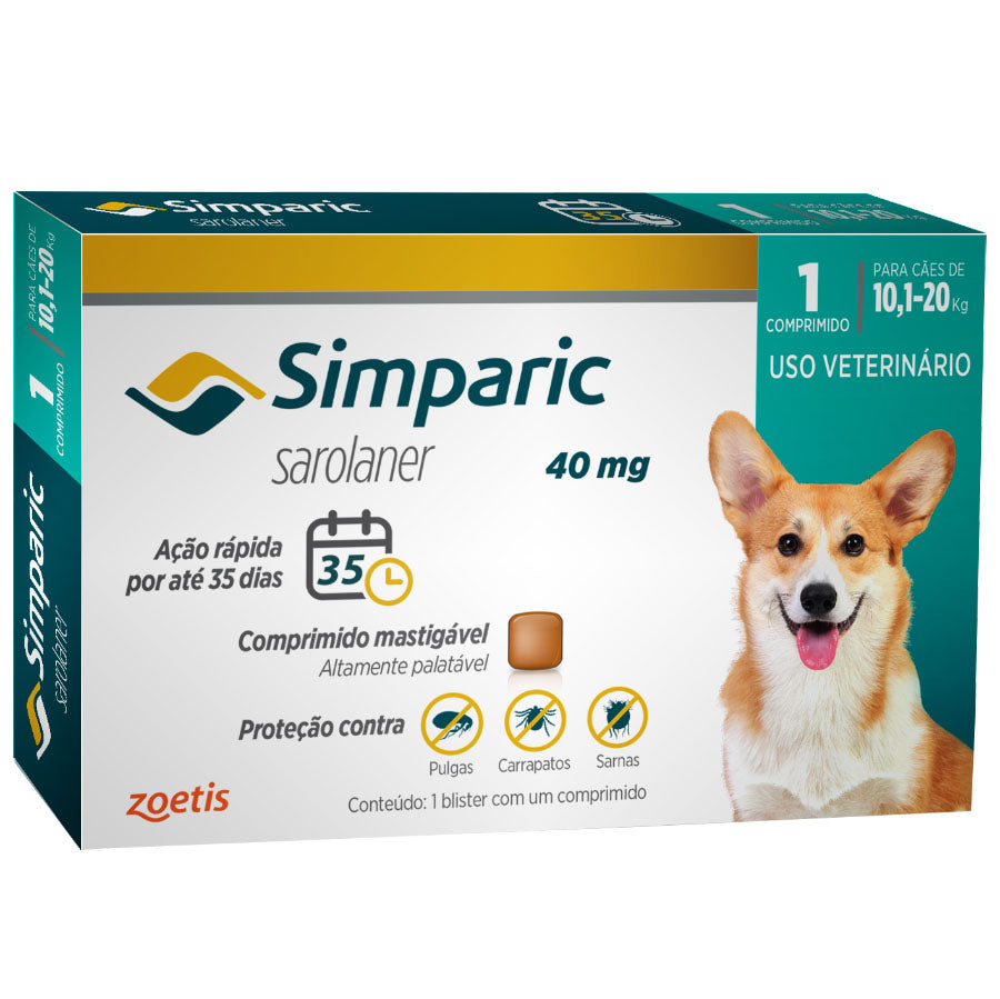 Antipulgas Simparic  - 2,6 kg a 40 kg - Zoetis