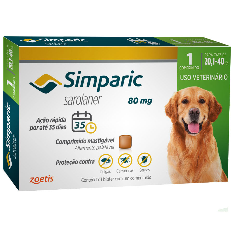 Antipulgas Simparic  - 2,6 kg a 40 kg - Zoetis