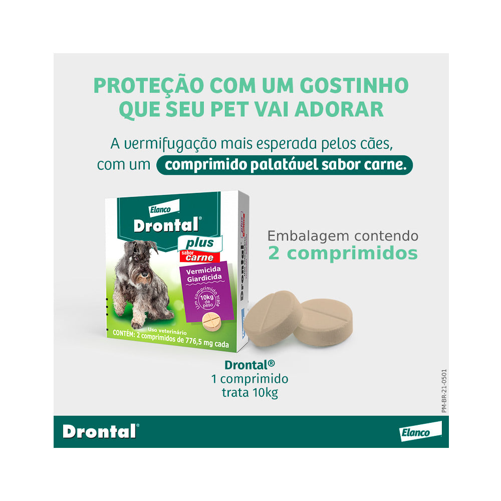 Vermífugo Elanco Drontal Plus Sabor Carne - Cães 10 Kg