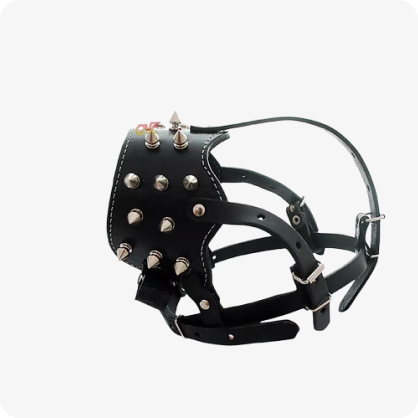 Focinheira de Couro Cães - Porte Grande Spikes