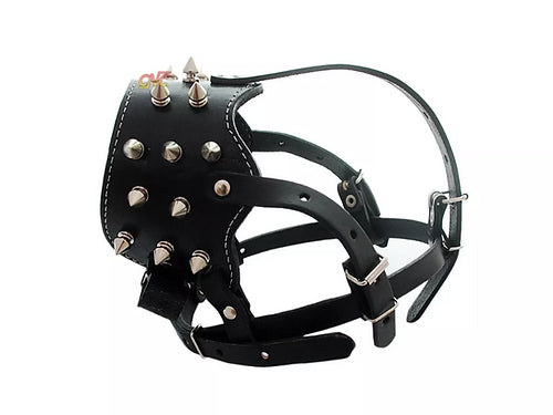 Focinheira de Couro Cães - Porte Grande Spikes